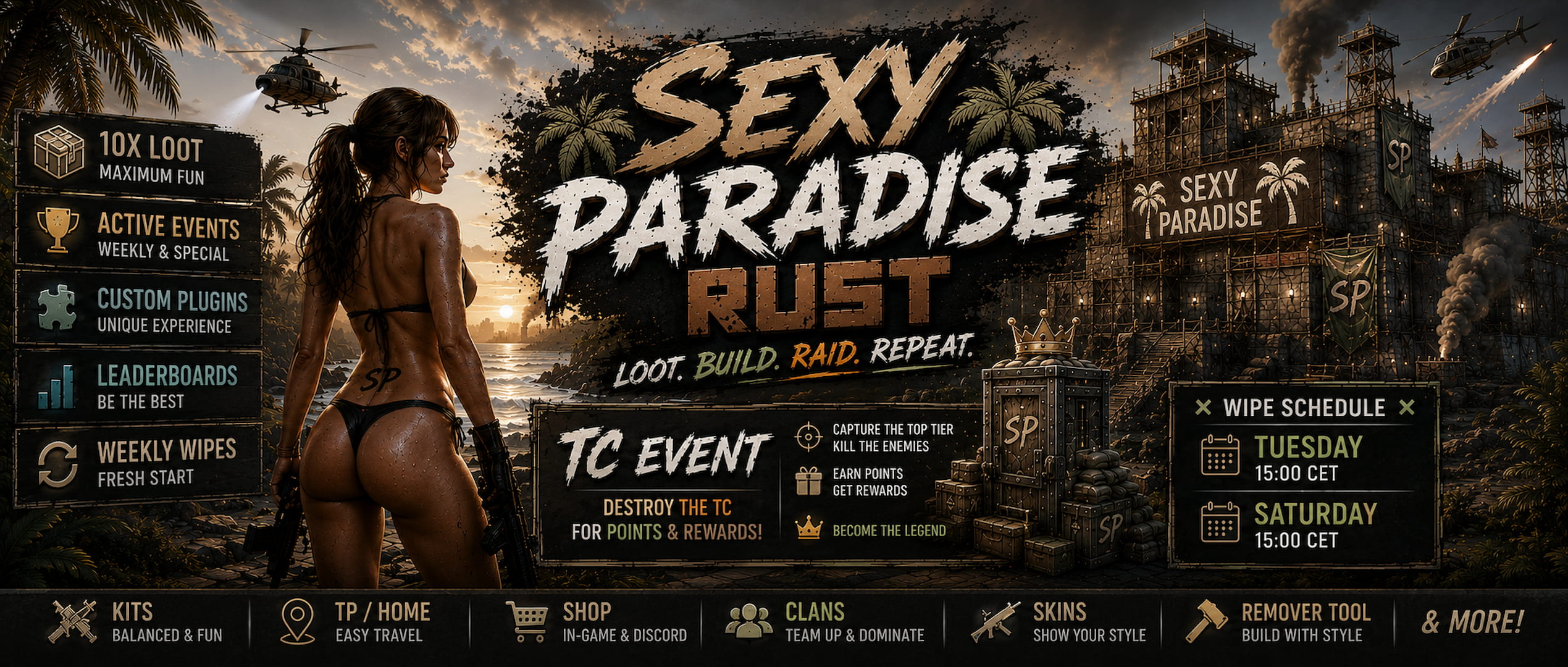 Sexy Paradise EU 10x Kits Clans Just Wiped Server Image